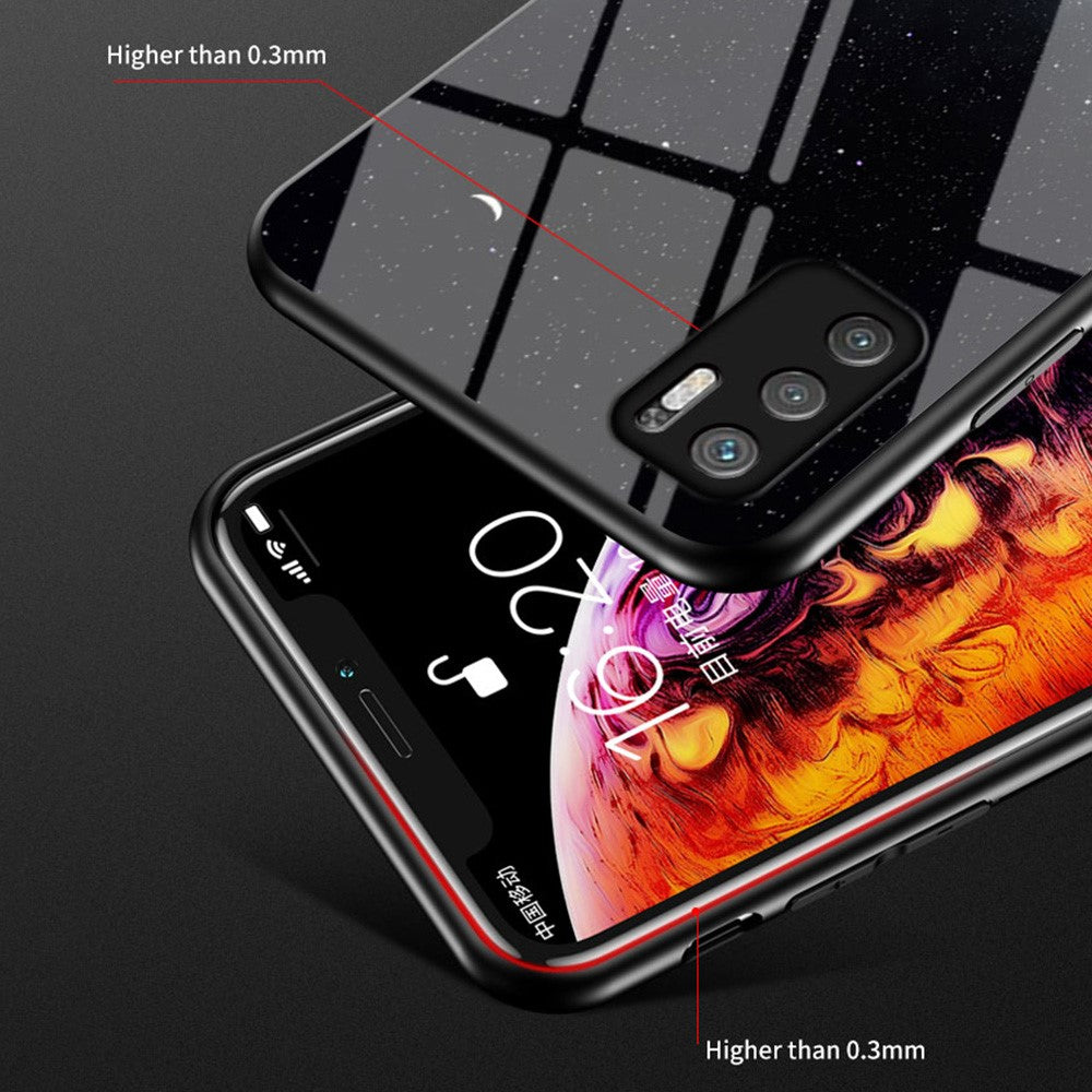 Välskyddat hybridskal med stjärnhimmelmönster och reptåligt härdat glas för Xiaomi Redmi Note 10 5G/Poco M3 Pro 4G/Poco M3 Pro 5G