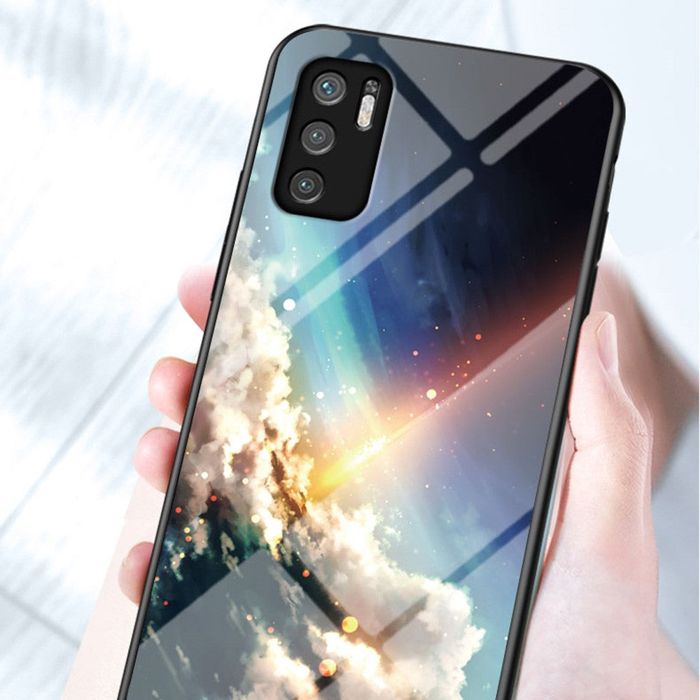 Välskyddat hybridskal med stjärnhimmelmönster och reptåligt härdat glas för Xiaomi Redmi Note 10 5G/Poco M3 Pro 4G/Poco M3 Pro 5G