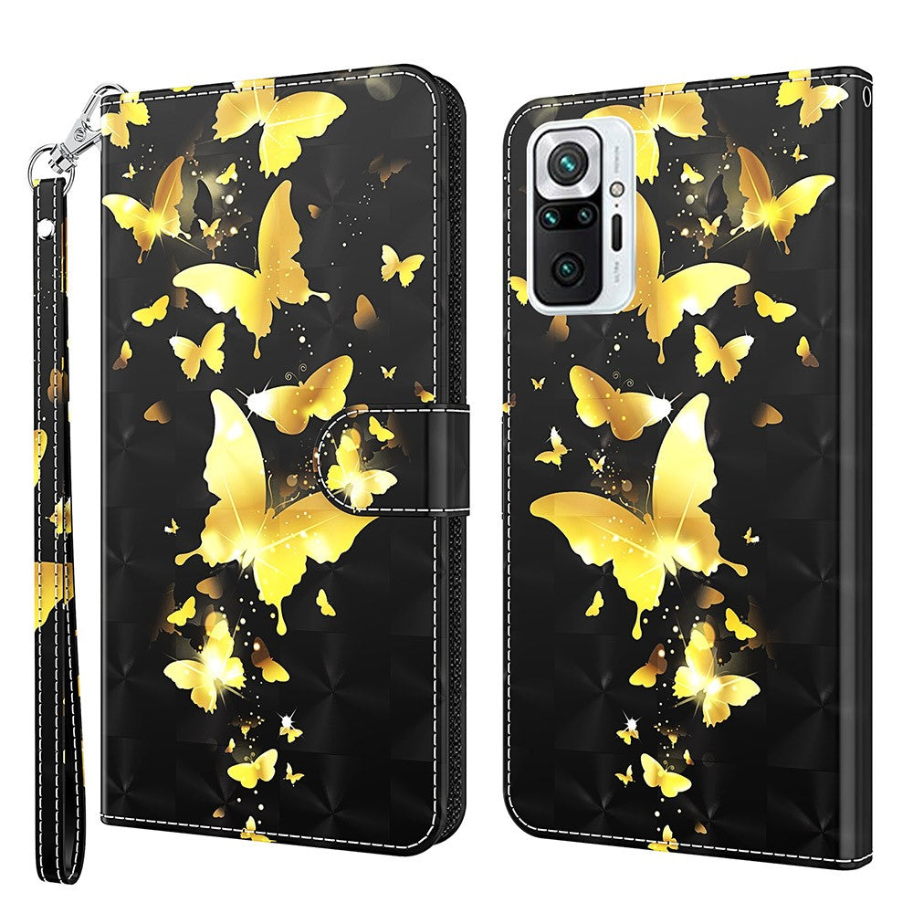 Wallet Stand PU Leather 3D Pattern Printing Phone Cover Shell for Xiaomi Redmi Note 10 Pro Max/Note 10 Pro 4G (Global)/(India)