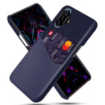 Shockproof Cloth + PU Leather Coated PC Phone Case Protector with Card Slot for Xiaomi Redmi K40 Gaming