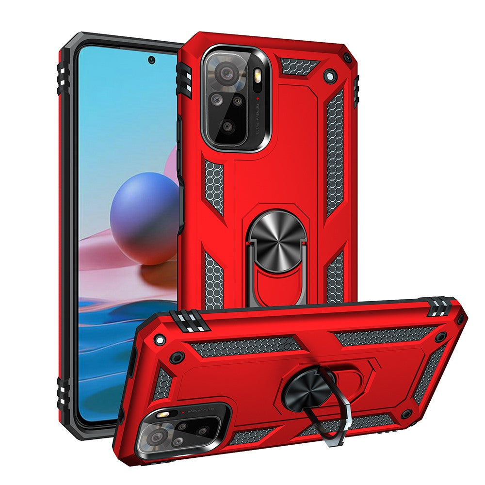 For Xiaomi Poco M5s 4G / Redmi Note 10 4G / Note 10S 4G Hybrid PC + TPU Phone Case with Finger Ring Kickstand