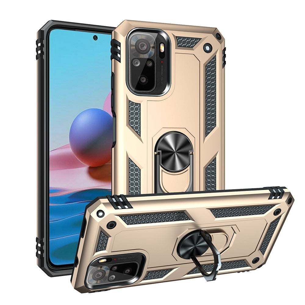 For Xiaomi Poco M5s 4G / Redmi Note 10 4G / Note 10S 4G Hybrid PC + TPU Phone Case with Finger Ring Kickstand