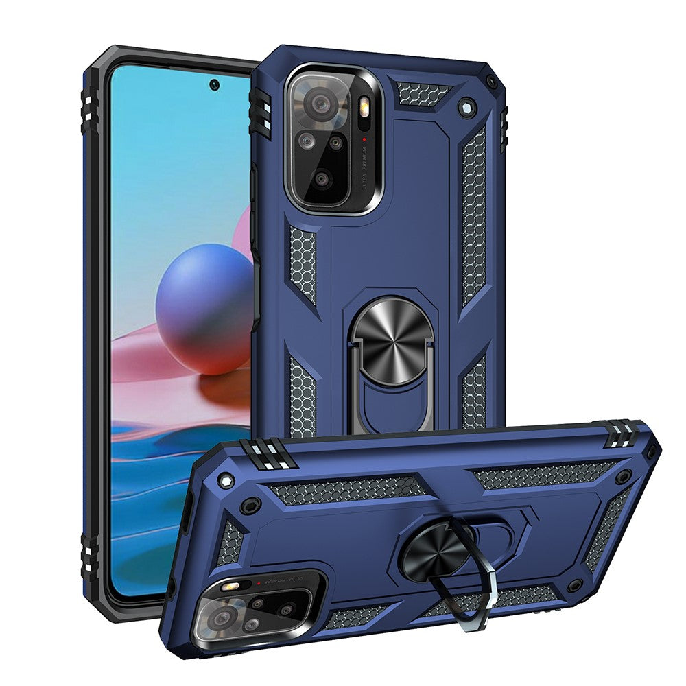 For Xiaomi Poco M5s 4G / Redmi Note 10 4G / Note 10S 4G Hybrid PC + TPU Phone Case with Finger Ring Kickstand