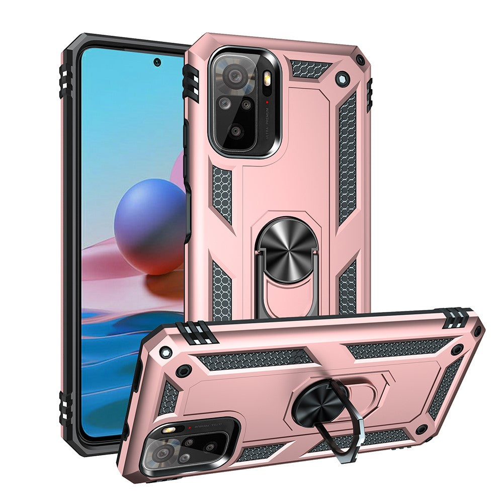 For Xiaomi Poco M5s 4G / Redmi Note 10 4G / Note 10S 4G Hybrid PC + TPU Phone Case with Finger Ring Kickstand