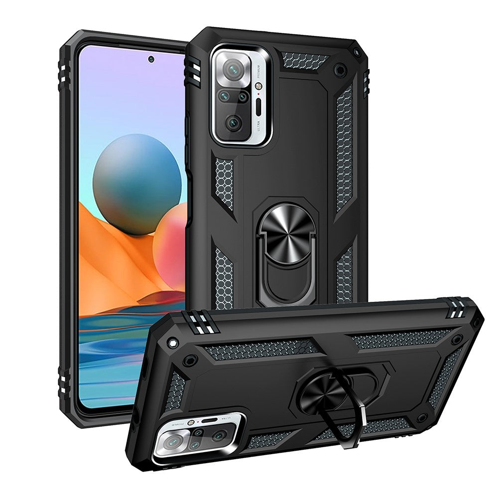 Combo Design PC + TPU Anti-drop Hybrid Phone Shell with Kickstand for Xiaomi Redmi Note 10 Pro/Note 10 Pro Max