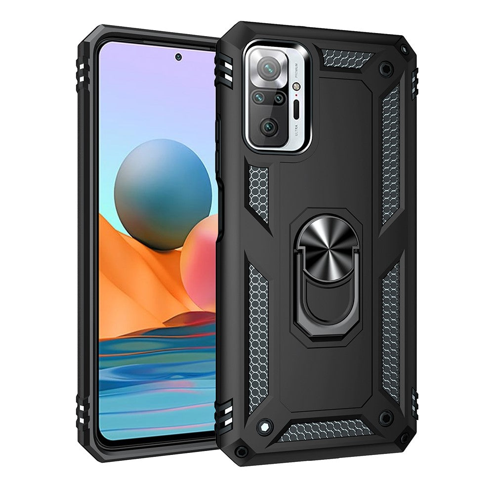 Combo Design PC + TPU Anti-drop Hybrid Phone Shell with Kickstand for Xiaomi Redmi Note 10 Pro/Note 10 Pro Max
