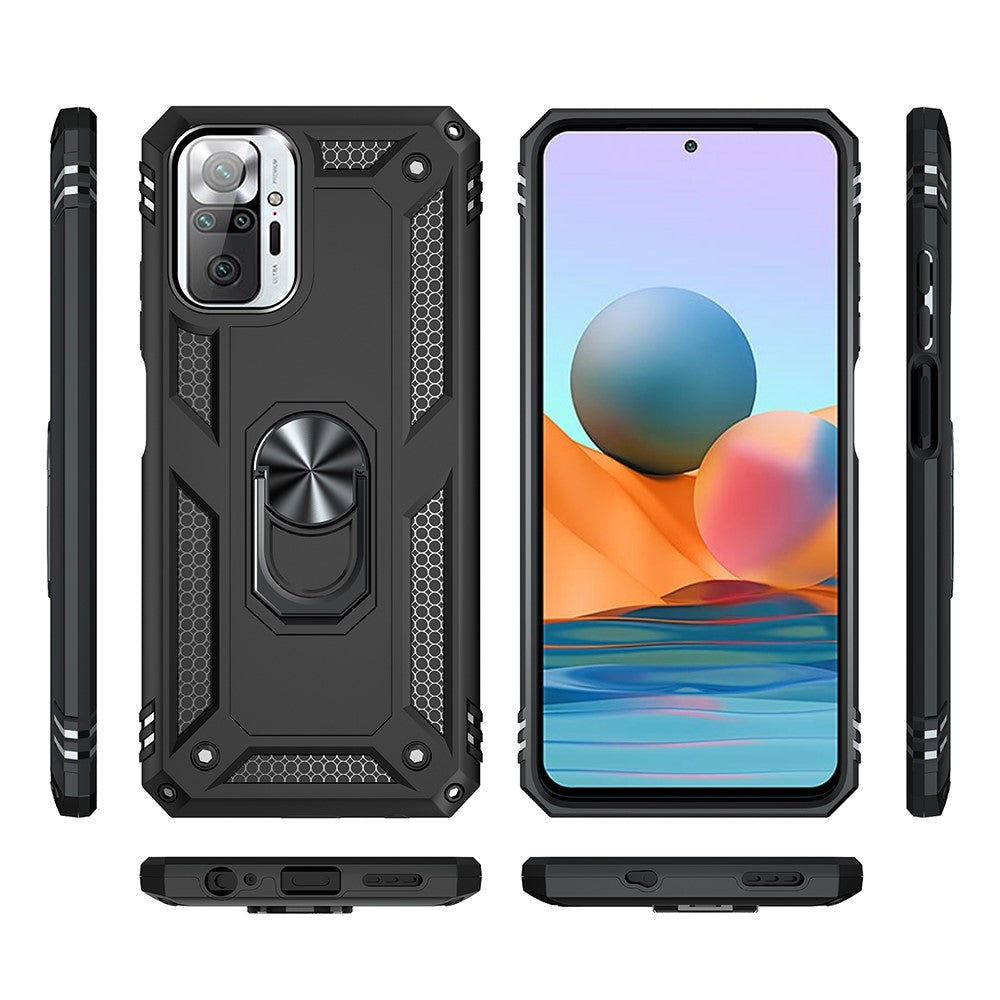 Combo Design PC + TPU Anti-drop Hybrid Phone Shell with Kickstand for Xiaomi Redmi Note 10 Pro/Note 10 Pro Max