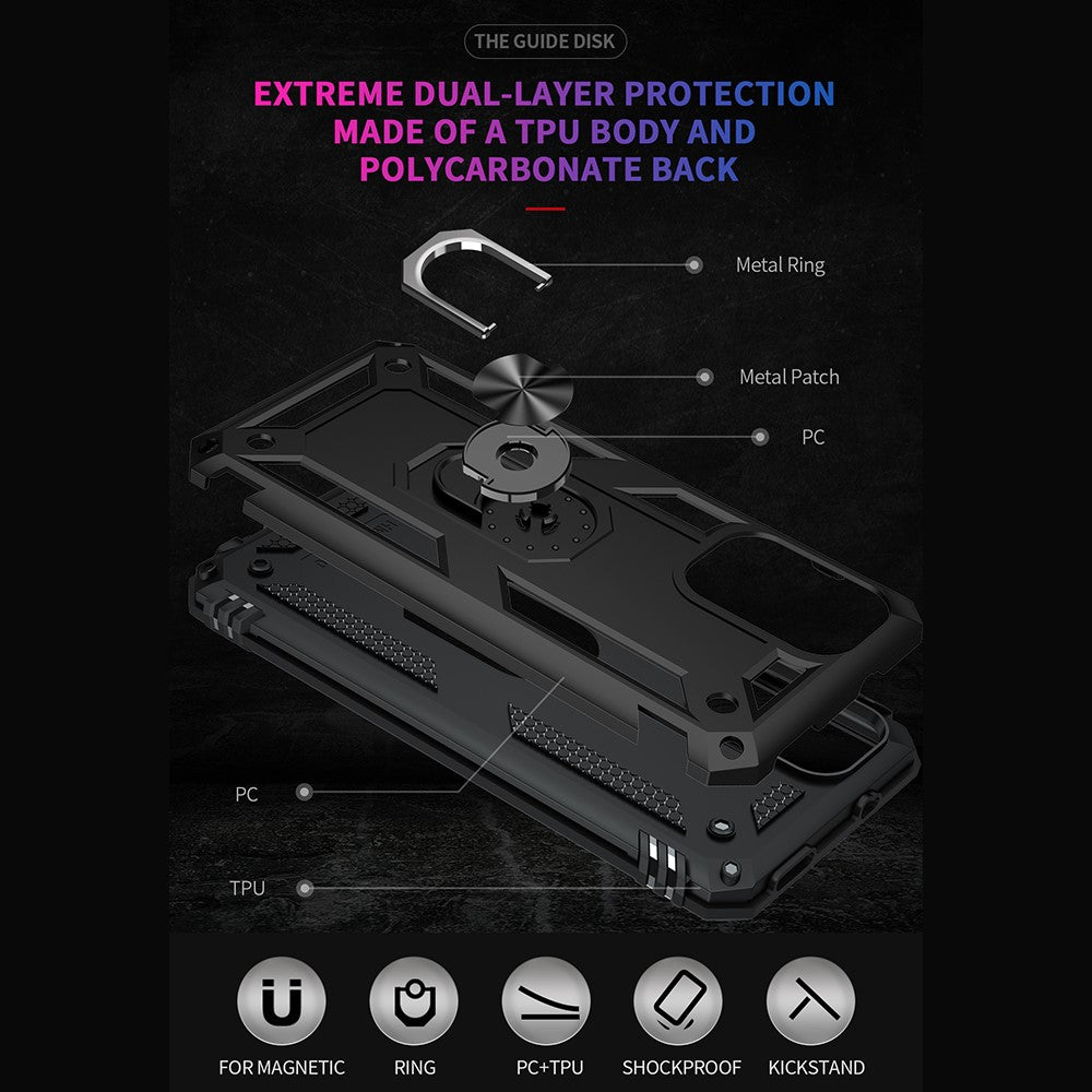 Combo Design PC + TPU Anti-drop Hybrid Phone Shell with Kickstand for Xiaomi Redmi Note 10 Pro/Note 10 Pro Max