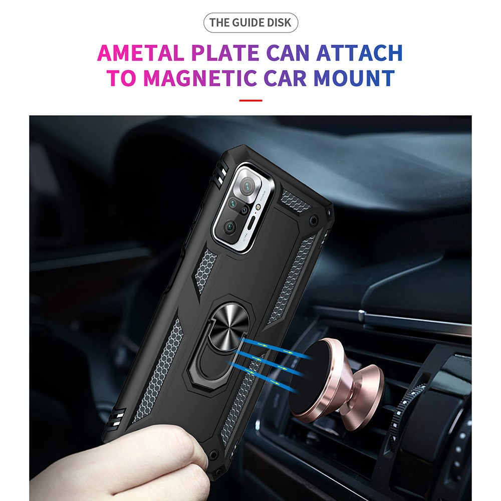 Combo Design PC + TPU Anti-drop Hybrid Phone Shell with Kickstand for Xiaomi Redmi Note 10 Pro/Note 10 Pro Max