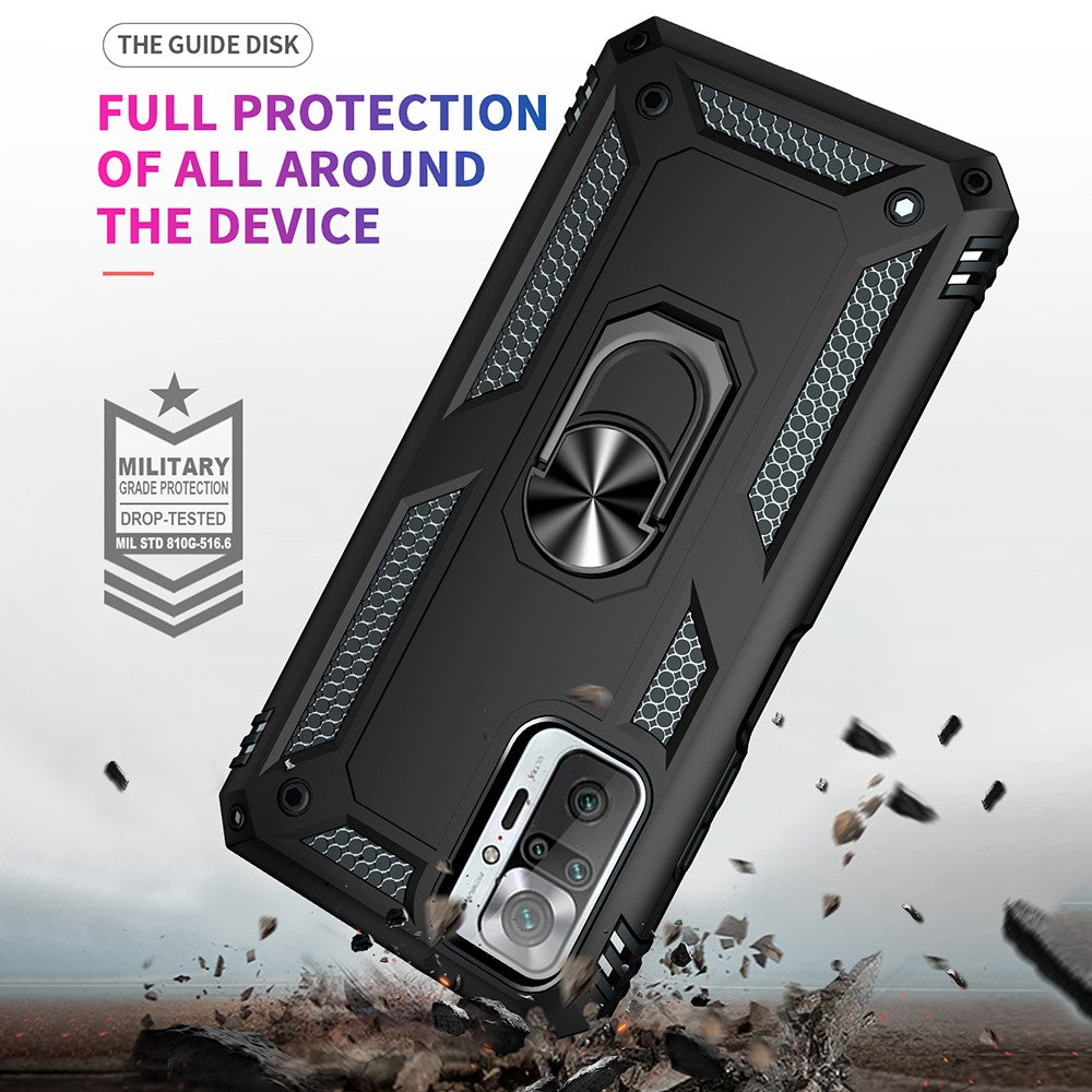Combo Design PC + TPU Anti-drop Hybrid Phone Shell with Kickstand for Xiaomi Redmi Note 10 Pro/Note 10 Pro Max
