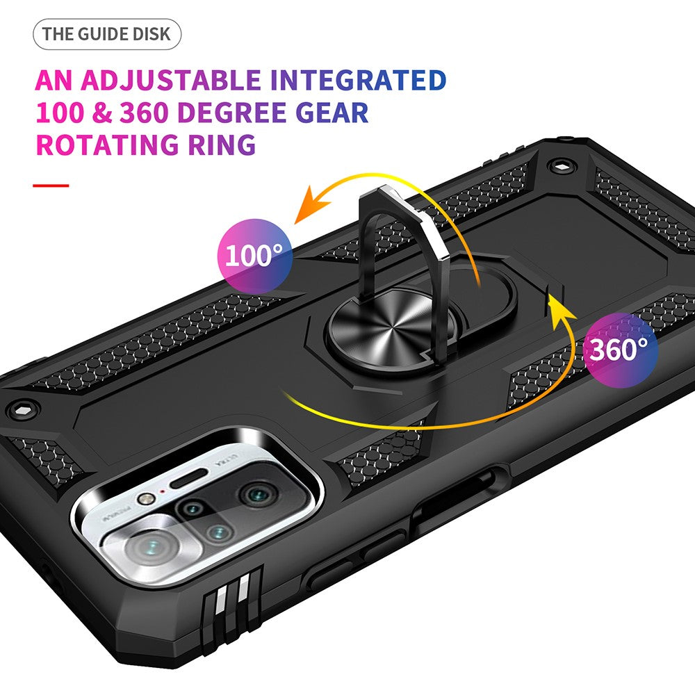 Combo Design PC + TPU Anti-drop Hybrid Phone Shell with Kickstand for Xiaomi Redmi Note 10 Pro/Note 10 Pro Max