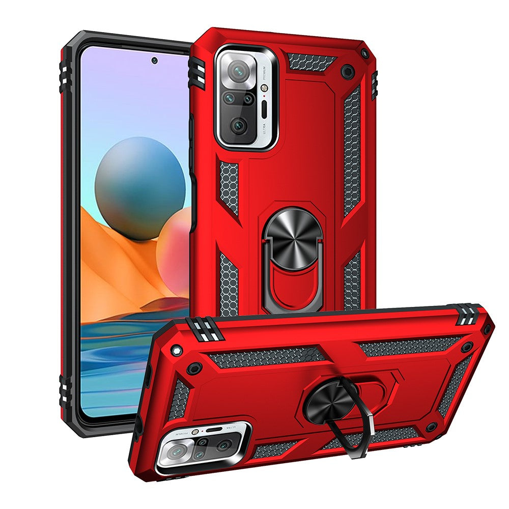 Combo Design PC + TPU Anti-drop Hybrid Phone Shell with Kickstand for Xiaomi Redmi Note 10 Pro/Note 10 Pro Max