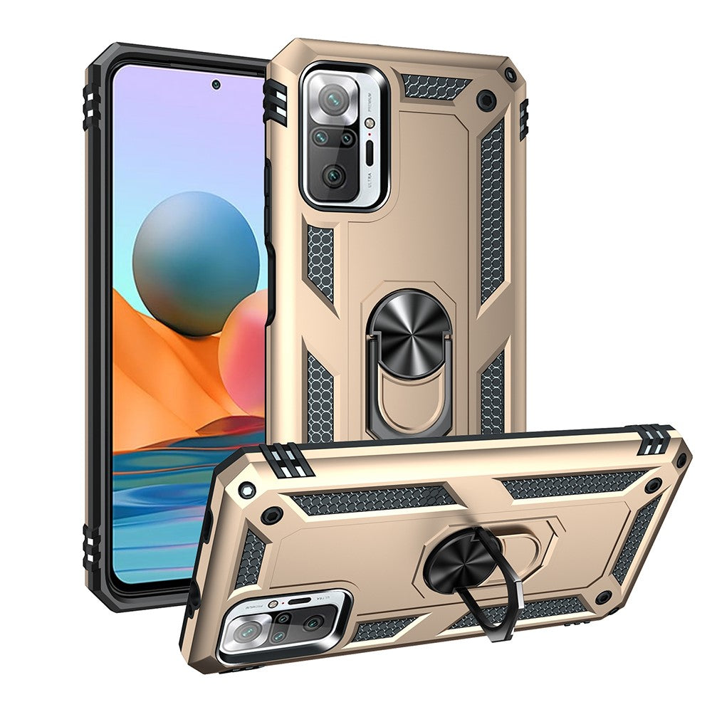 Combo Design PC + TPU Anti-drop Hybrid Phone Shell with Kickstand for Xiaomi Redmi Note 10 Pro/Note 10 Pro Max