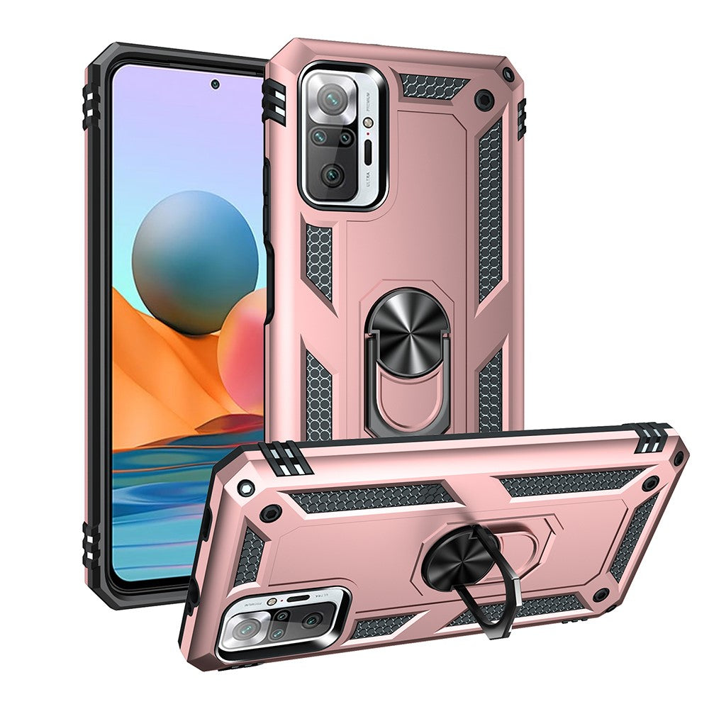Combo Design PC + TPU Anti-drop Hybrid Phone Shell with Kickstand for Xiaomi Redmi Note 10 Pro/Note 10 Pro Max
