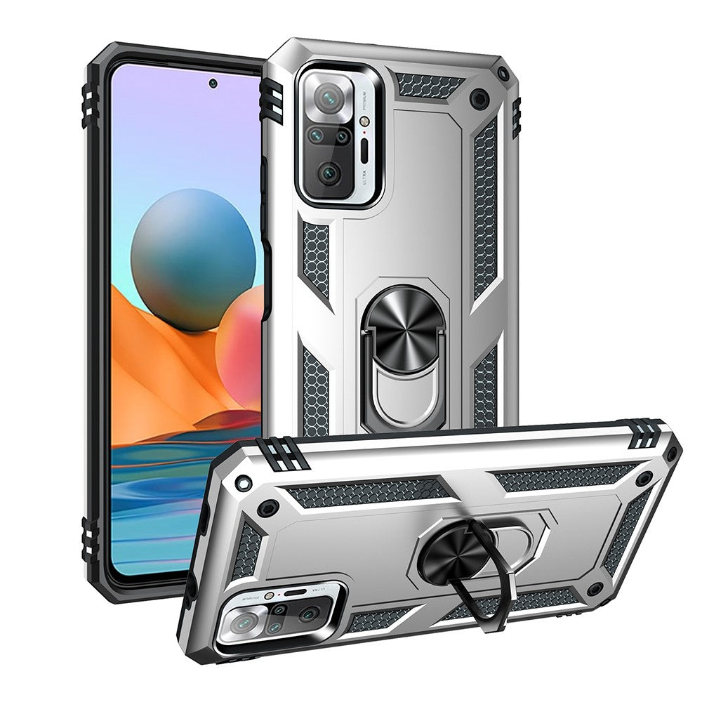 Combo Design PC + TPU Anti-drop Hybrid Phone Shell with Kickstand for Xiaomi Redmi Note 10 Pro/Note 10 Pro Max