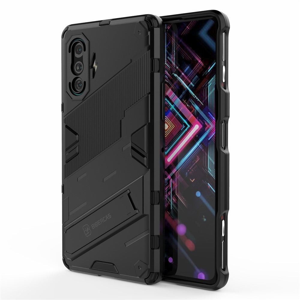 PC + TPU fallskyddande hybridmobilskal med stativdesign för Xiaomi Redmi K40 Gaming