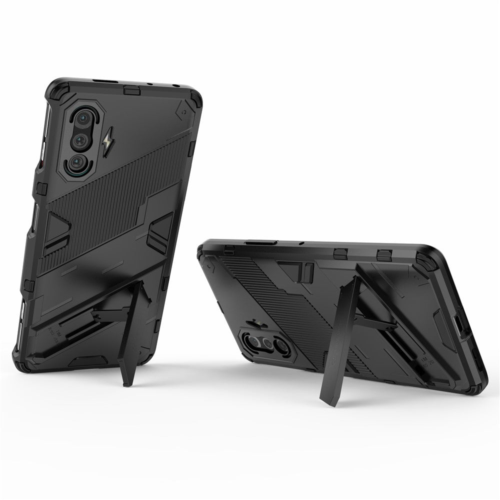 PC + TPU fallskyddande hybridmobilskal med stativdesign för Xiaomi Redmi K40 Gaming