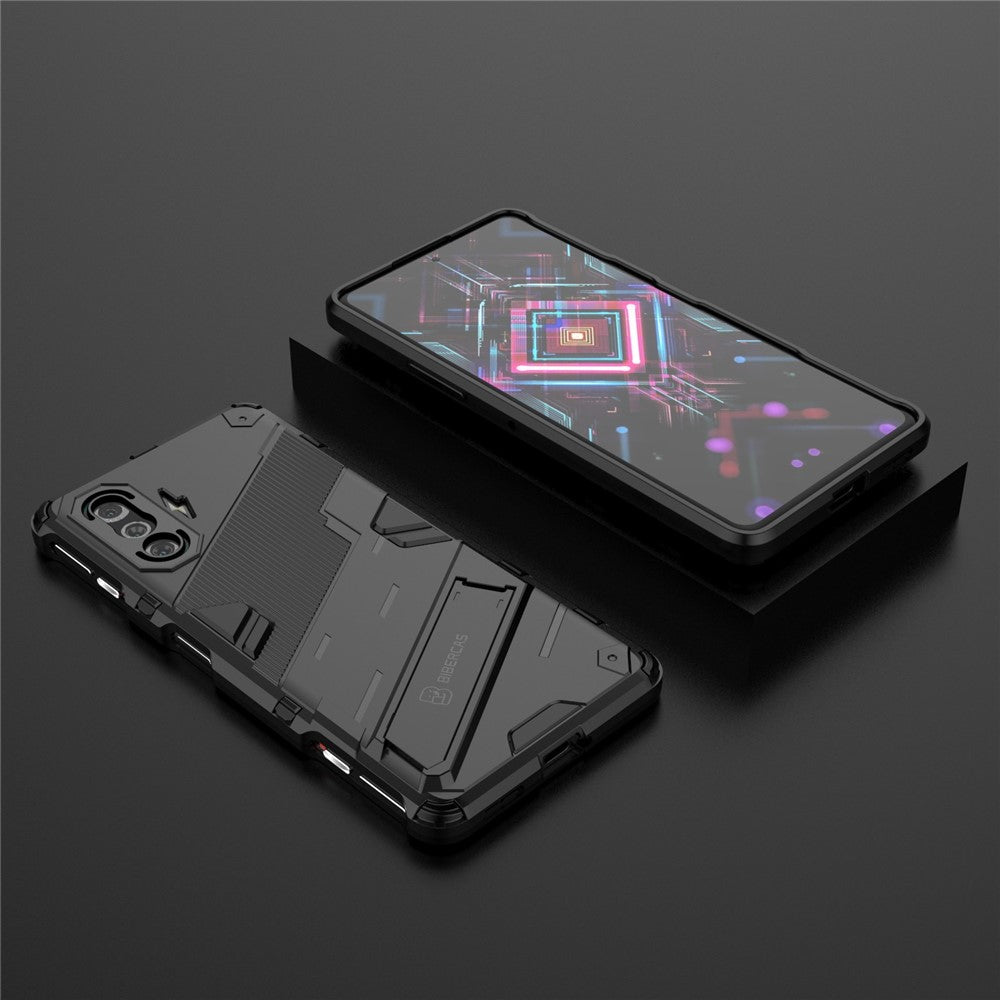 PC + TPU fallskyddande hybridmobilskal med stativdesign för Xiaomi Redmi K40 Gaming