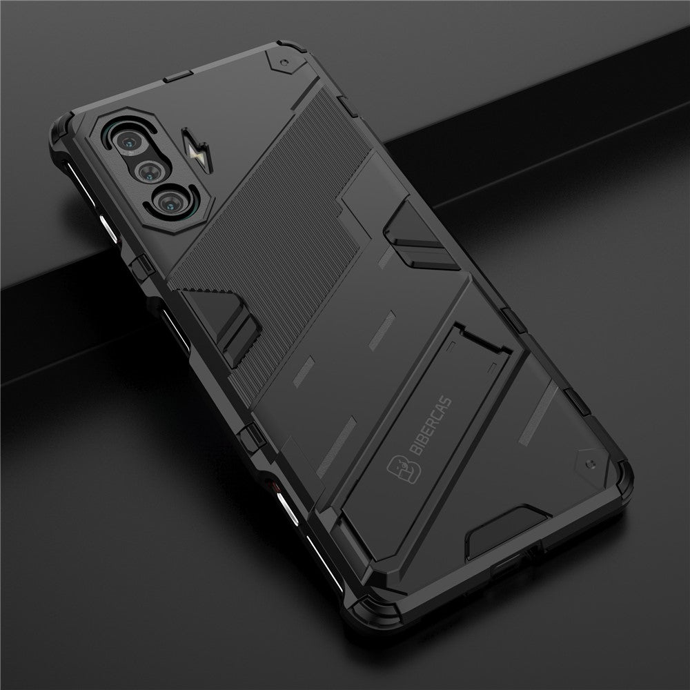 PC + TPU fallskyddande hybridmobilskal med stativdesign för Xiaomi Redmi K40 Gaming