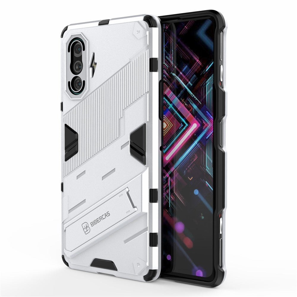 PC + TPU fallskyddande hybridmobilskal med stativdesign för Xiaomi Redmi K40 Gaming