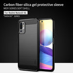 MOFI Carbon Fiber Brushed Flex TPU Phone Cover for Xiaomi Redmi Note 10 5G / Poco M3 Pro 5G