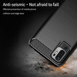 MOFI Carbon Fiber Brushed Flex TPU Phone Cover for Xiaomi Redmi Note 10 5G / Poco M3 Pro 5G