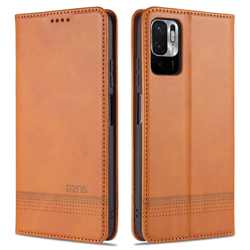 AZNS For Xiaomi Redmi Note 10 5G / Note 10T 5G / Poco M3 Pro 5G / 4G Leather Phone Case Auto-absorbed Magnetic Wallet Stand Cover