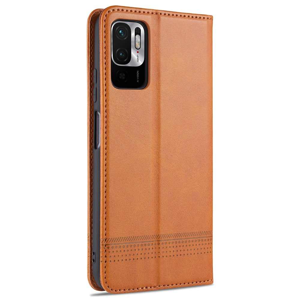 AZNS For Xiaomi Redmi Note 10 5G / Note 10T 5G / Poco M3 Pro 5G / 4G Leather Phone Case Auto-absorbed Magnetic Wallet Stand Cover
