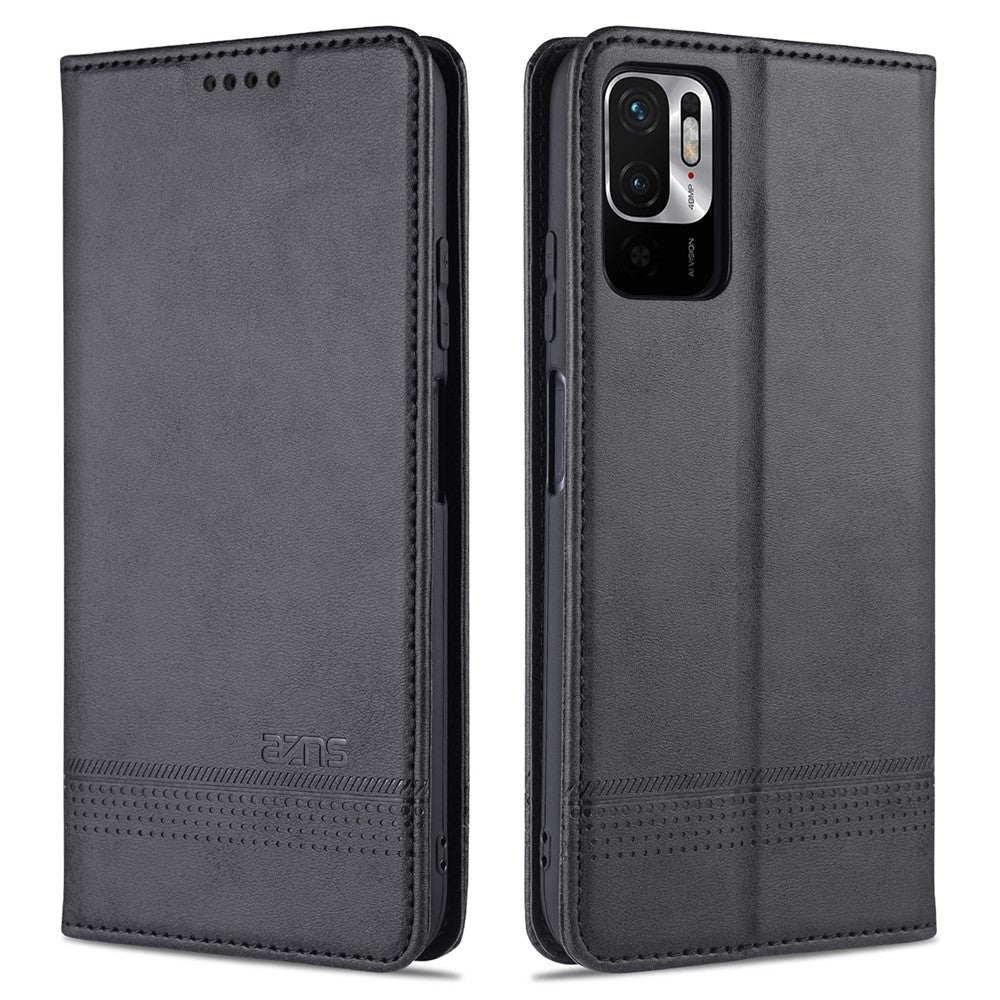 AZNS For Xiaomi Redmi Note 10 5G / Note 10T 5G / Poco M3 Pro 5G / 4G Leather Phone Case Auto-absorbed Magnetic Wallet Stand Cover