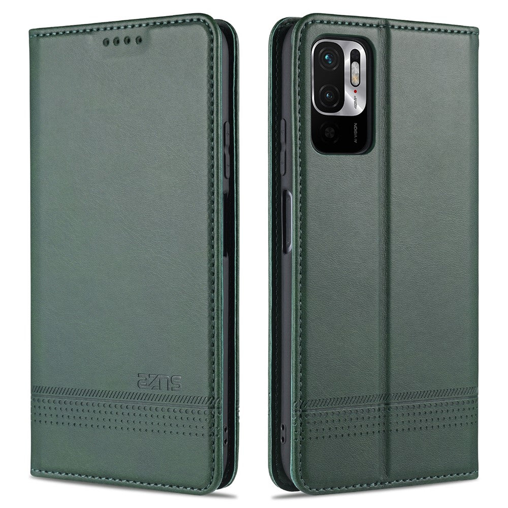 AZNS For Xiaomi Redmi Note 10 5G / Note 10T 5G / Poco M3 Pro 5G / 4G Leather Phone Case Auto-absorbed Magnetic Wallet Stand Cover