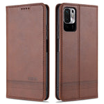 AZNS For Xiaomi Redmi Note 10 5G / Note 10T 5G / Poco M3 Pro 5G / 4G Leather Phone Case Auto-absorbed Magnetic Wallet Stand Cover