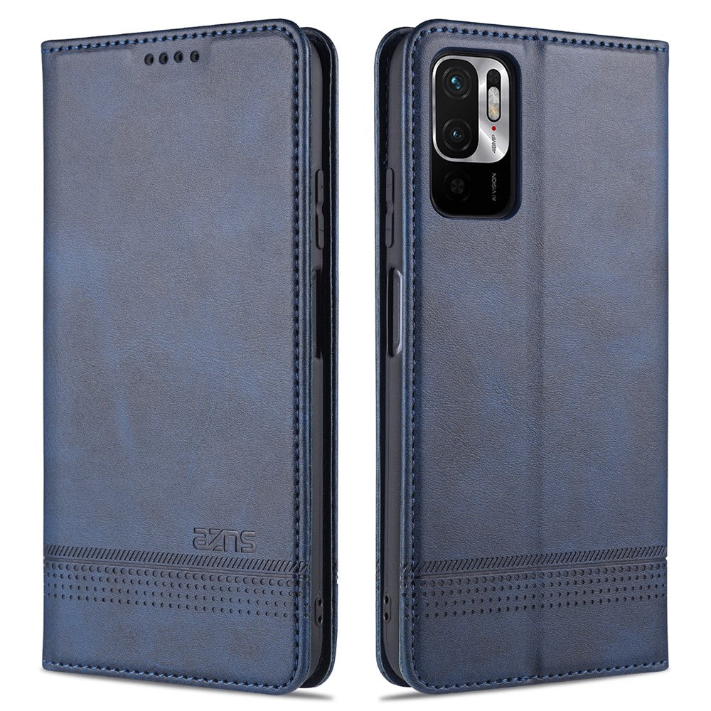 AZNS For Xiaomi Redmi Note 10 5G / Note 10T 5G / Poco M3 Pro 5G / 4G Leather Phone Case Auto-absorbed Magnetic Wallet Stand Cover