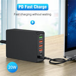 Multiport USB QC3.0 Oplader Type-C PD20W Telefon Tablet Bluetooth-kompatibel Hovedtelefon Hurtig Opladning Strømadapter