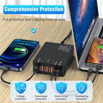 Multiport USB QC3.0 Oplader Type-C PD20W Telefon Tablet Bluetooth-kompatibel Hovedtelefon Hurtig Opladning Strømadapter