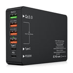 Multiport USB QC3.0 Oplader Type-C PD20W Telefon Tablet Bluetooth-kompatibel Hovedtelefon Hurtig Opladning Strømadapter