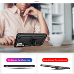Anti-drop PC + TPU Combo Hybrid Phone Shell with Ring Kickstand for Xiaomi Redmi Note 10 5G