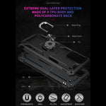 Anti-drop PC + TPU Combo Hybrid Phone Shell with Ring Kickstand for Xiaomi Redmi Note 10 5G