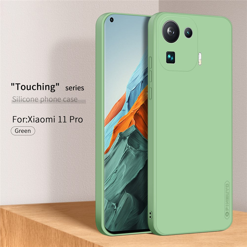 PINWUYO Precise Cut-Out Soft Silicone Cell Phone Case Cover Protector for Xiaomi Mi 11 Pro