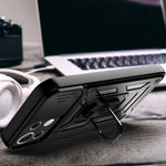 Shockproof Camera Slide Phone Case Cover with Kickstand Ring Holder for Xiaomi Mi 11 Lite 4G / 5G / 11 Lite 5G NE