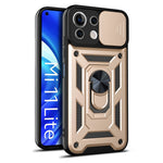 Shockproof Camera Slide Phone Case Cover with Kickstand Ring Holder for Xiaomi Mi 11 Lite 4G / 5G / 11 Lite 5G NE