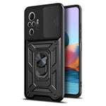 Stötsäkert hybridfodral för kamera och mobil med stativ och ringhållare för Xiaomi Redmi Note 10 Pro 4G (Global) / Note 10 Pro 4G (Indien)