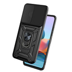 Stötsäkert hybridfodral för kamera och mobil med stativ och ringhållare för Xiaomi Redmi Note 10 Pro 4G (Global) / Note 10 Pro 4G (Indien)