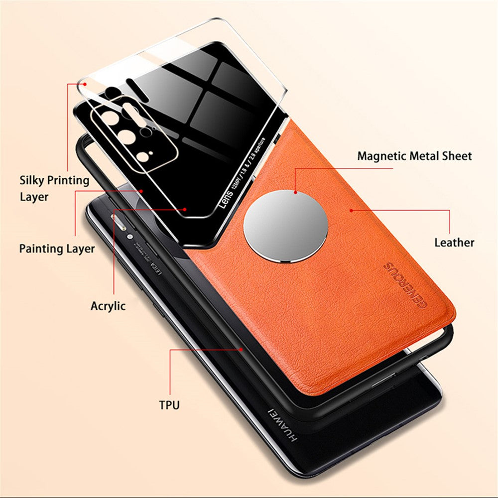 Precise Cut-Out Cover Textured Leather Coated Hybrid Case with Magnetic Metal Sheet Design for Xiaomi Redmi Note 10 5G/Poco M3 Pro 4G/Poco M3 Pro 5G