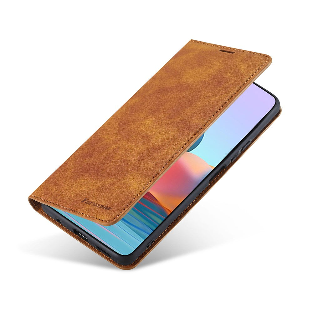 FORWENW Fantasy Series Silky Touch Leather Wallet Shell for Xiaomi Poco M5s 4G / Redmi Note 10S 4G / Note 10 4G