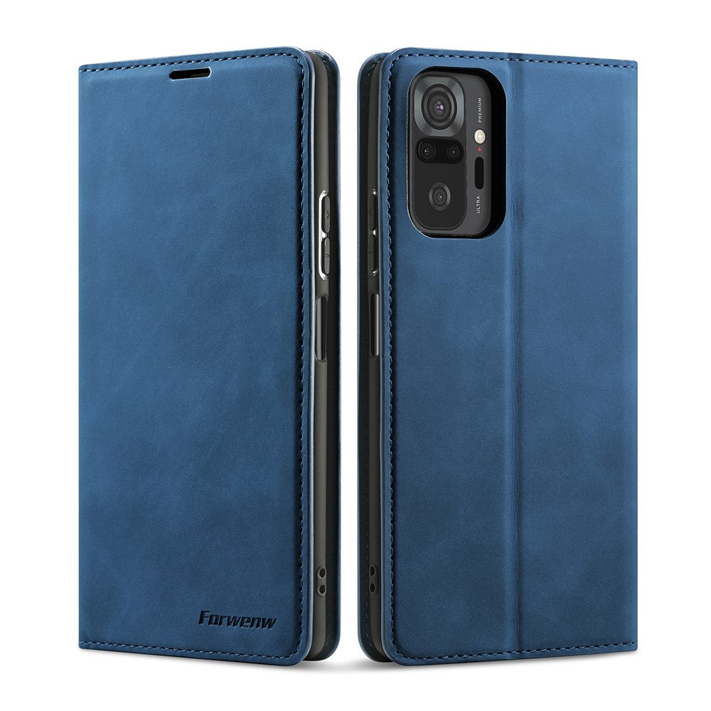 FORWENW Fantasy Series Silky Touch Leather Wallet Shell for Xiaomi Poco M5s 4G / Redmi Note 10S 4G / Note 10 4G