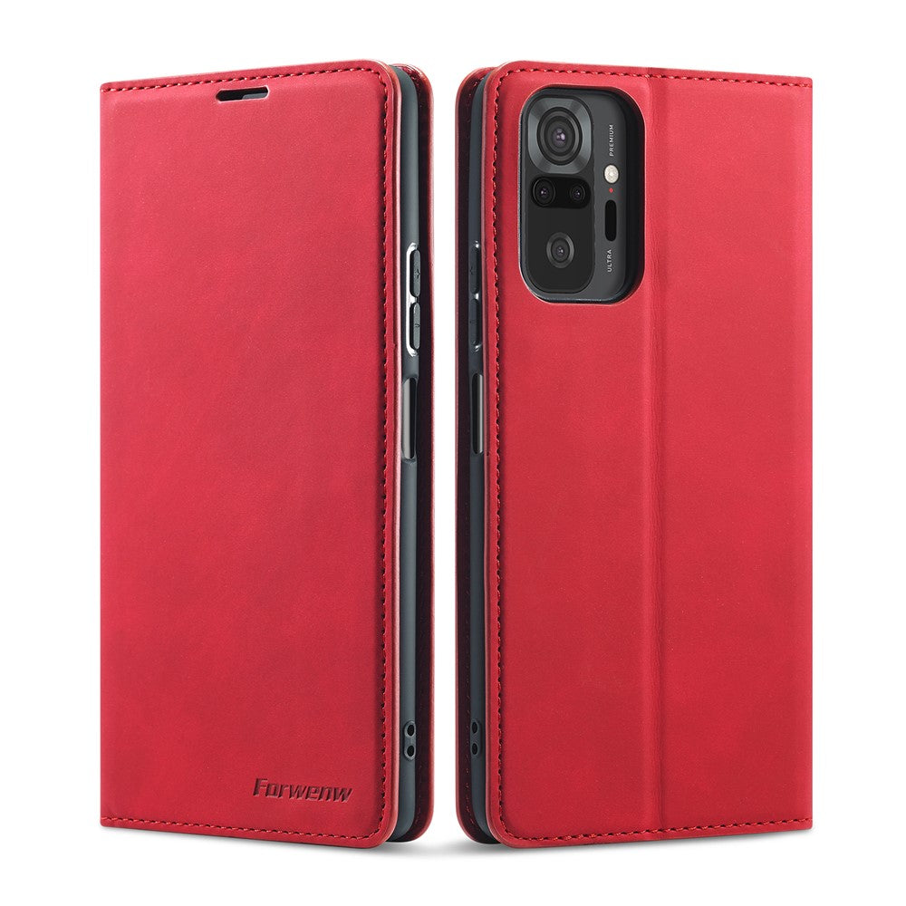 FORWENW Fantasy Series Silky Touch Leather Wallet Shell for Xiaomi Poco M5s 4G / Redmi Note 10S 4G / Note 10 4G