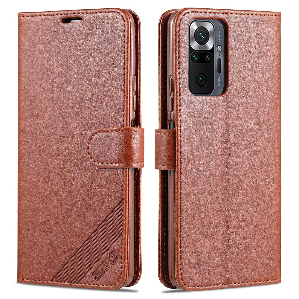 AZNS Full Protection Wallet Leather Stand Case for Xiaomi Redmi Note 10 Pro 4G (Global) / Note 10 Pro 4G (India) / Note 10 Pro Max