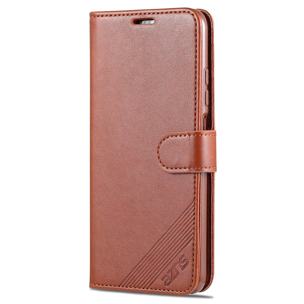AZNS Wallet Stand Leather Protective Shell for Xiaomi Poco M5s 4G / Redmi Note 10 4G / Note 10S 4G