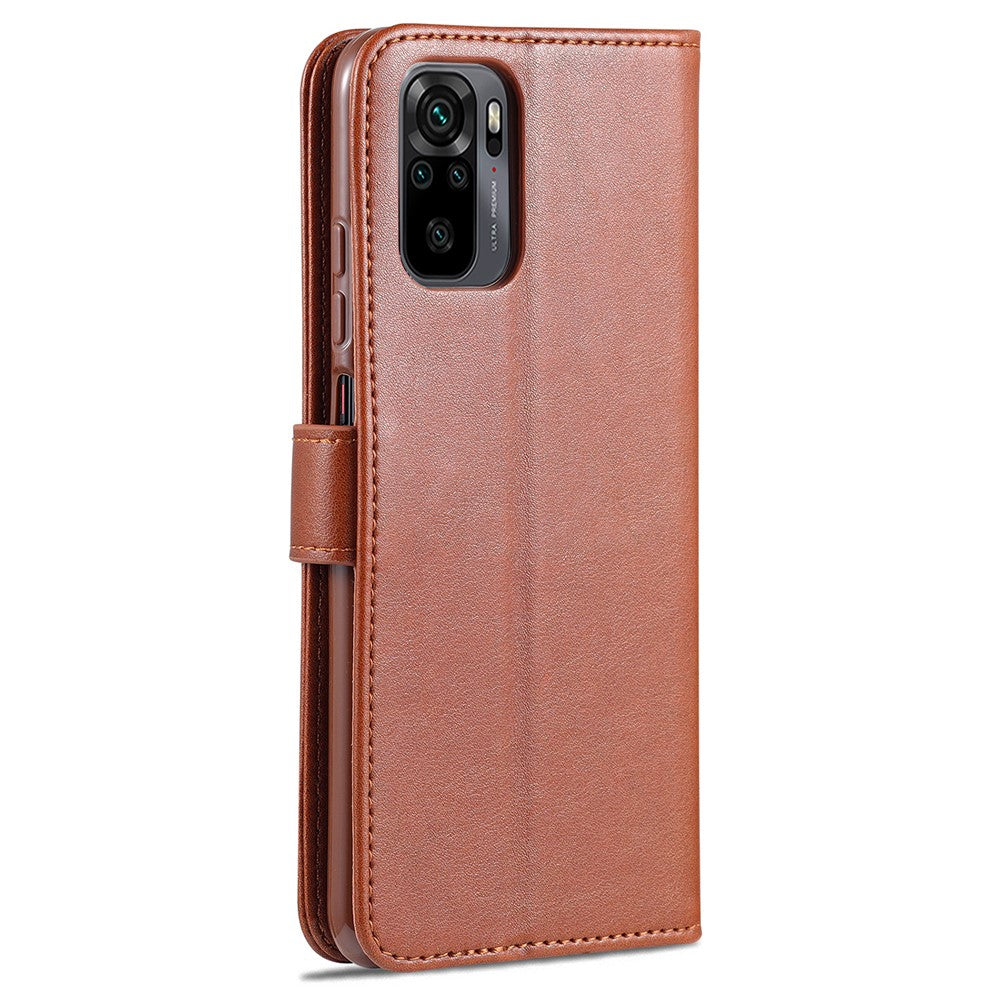AZNS Wallet Stand Leather Protective Shell for Xiaomi Poco M5s 4G / Redmi Note 10 4G / Note 10S 4G