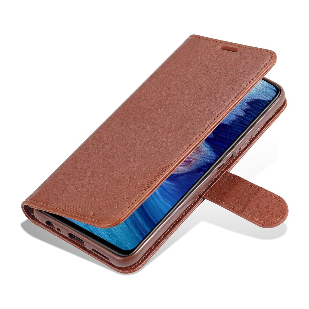 AZNS Wallet Stand Leather Protective Shell for Xiaomi Poco M5s 4G / Redmi Note 10 4G / Note 10S 4G